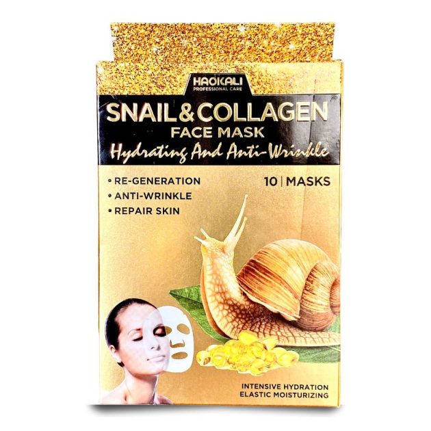 Snail Collagen Whitening And Moisturizing Facial Mask-10 Pcs