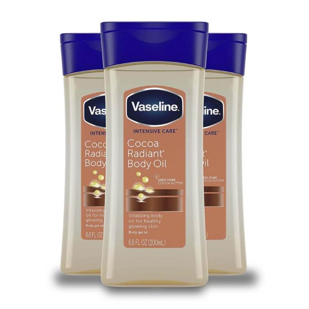 Vaseline Intensive Care Body Gel Oil Cocoa Radiant 6.8 oz, Pack of 3